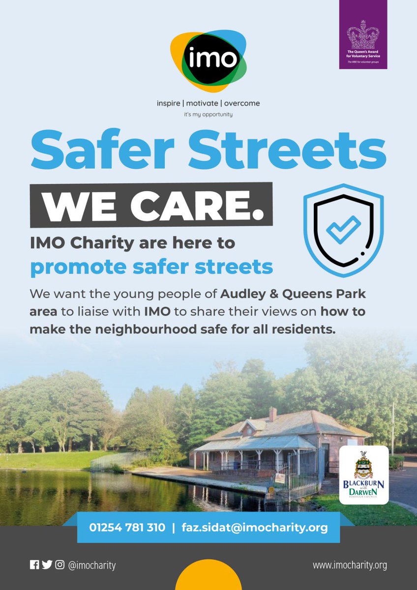 imocharity's tweet photo. Our #SaferStreets youth officers @Halima___K @MbeArif were out last night engaging with lots of #youngpeople &amp; members of the public from #Audley &amp; #QueensPark @blackburndarwen. Lots of good 😊 feedback received on how to make the area #safe and #better! @MrMudsyShah @SidatSalim https://t.co/BwIHplacmT