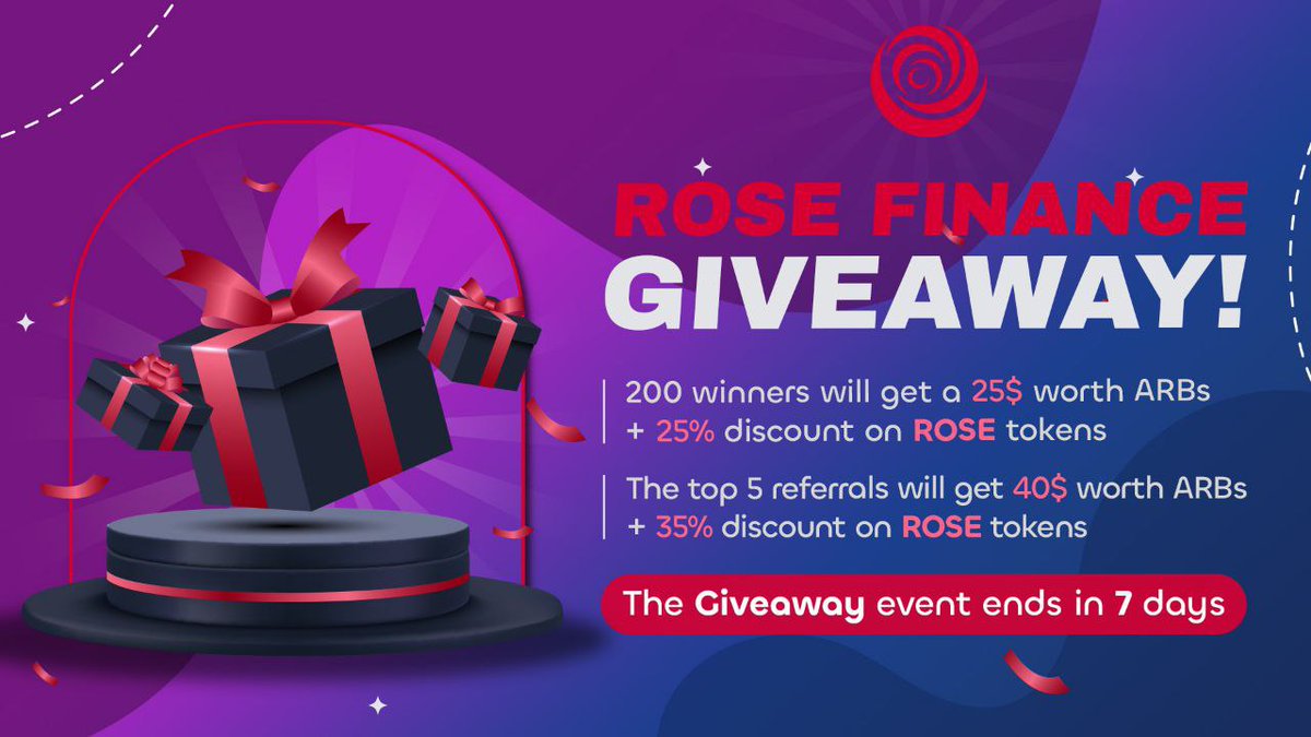 AirdropKingNews's tweet photo. New Giveaway: Rose Finance 
Reward: $20 in ARB tokens
Distribution date: after TGE

🔗Airdrop Link: https://t.co/yOfWvbN3cm

- Complete all tasks of the airdrop
- Submit your BSC wallet address
- For 200 Random Lucky participants

- Top 5 referrals will get $40 worth ARB tokens https://t.co/vhHHsObDbf