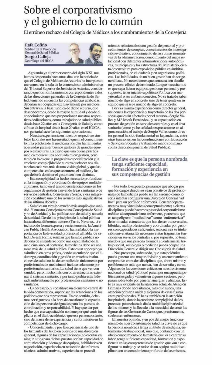Enhorabuena a <a href="/sergiovalles77/">Sergio Valles</a> y <a href="/Chefiasturias/">Chefi</a> por la resolución del TSJA! 
Es un paso muy importante no sólo para un sector profesional sino para la necesidad de un buen gobierno sin 'medicalizacion' ni 'enfermerización' 
codepa.es/es/noticias/un…
Hace un año escribíamos esto.