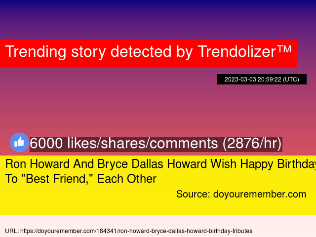 Ron Howard And Bryce Dallas Howard Wish Happy Birthday To \"Best Friend,\" Each Other  