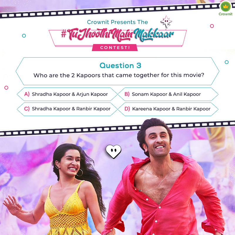 IpsosCrownit's tweet image. Are you Reddy for the last question? Here's one for the Kapoor's who set the stage on Fire.

#tujhoothimainmakkaar #finalquestion #contestalert #shraddhakapoorfans #ranbirkapoorfan #bms #crownit