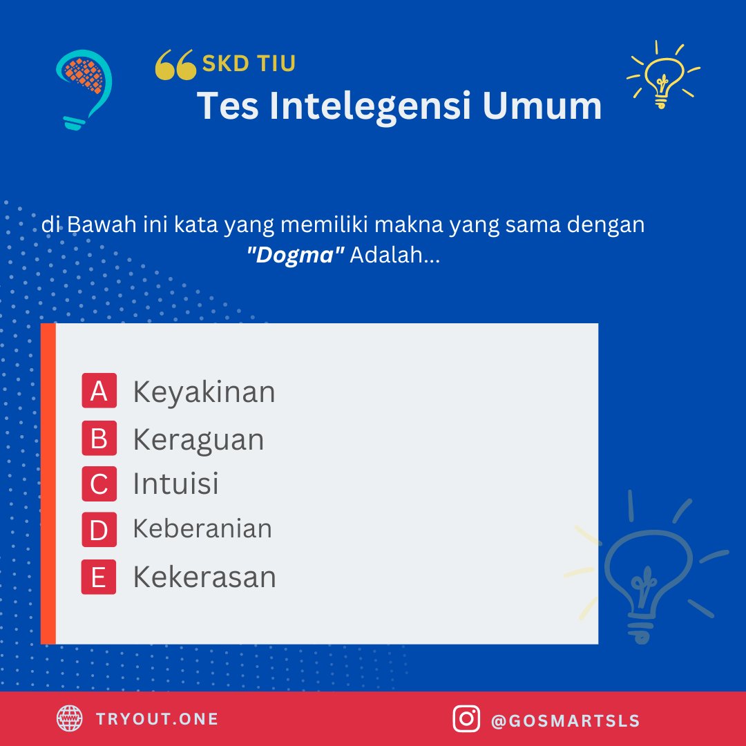 immermanalu's tweet photo. Soal #tiu
Yuk sama-sama jawab yah, kira-kira opsi mana nih yang benar?
.
.
Ayo latihan dengan  tryout terupdate, cek kak di https://t.co/5pW6LxaLKG
Semangat!

#soal #tryout  #soalskdcpns #soalasn #skdcpns #cpns #cpns2023 #seleksicpns #tryoutcpns https://t.co/rddnwSaDaq