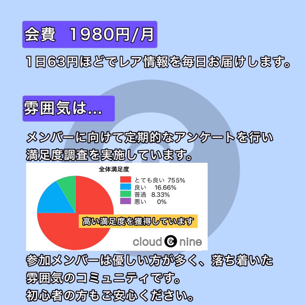 CloudNine_tw's tweet photo. 売れ筋商品情報コミュニティ『CloudNine』メンバー募集再開🔥
https://t.co/KQoZWre5u3
フォーム記入で応募完了
〆3/6 20時
この投稿をRTで2週間無料体験可🆓

独自のトレカモニター🃏
抽選リマインダーbotを実装👀
明日のやること毎日更新📝
詳しくは添付画像やサイトを✅
https://t.co/7jvgJwuHvC https://t.co/ZHTjMk3peP