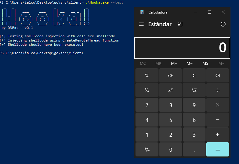 Hooka Shellcode loader, hooks detector and more written in Golang ...