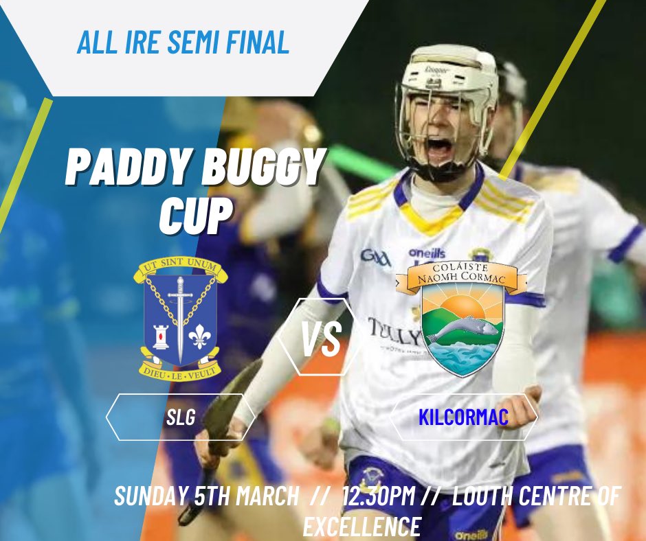 🔵🟡 We hope to see a big support tomorrow as the senior hurlers take on Coláiste Naomh Cormac, Kilcormac in the Paddy Buggy semi final 🏑⚾️

📍 Louth GAA Centre of Excellence
🗺️  g.co/kgs/uy5RGb
⏰ 12.30pm
🎟️ Get tickets here ➡️ tinyurl.com/paddybuggy