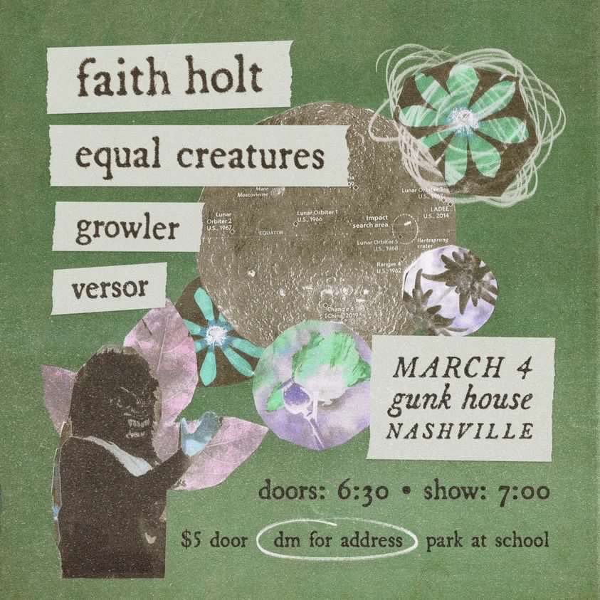 Ben Beauchene (@poolnoodltycoon) on Twitter photo ‼️ GIG ALERT ‼️
TOMORROW with <a href="/equal/">ᅟ</a>.creatures <a href="/faithholt/">Faith Nelson</a> and <a href="/growlerbandtn/">Growler (LP1 SZN)</a>
music @ 7 - dm for address ‼️ GIG ALERT ‼️
TOMORROW with <a href="/equal/">ᅟ</a>.creatures <a href="/faithholt/">Faith Nelson</a> and <a href="/growlerbandtn/">Growler (LP1 SZN)</a>
music @ 7 - dm for address