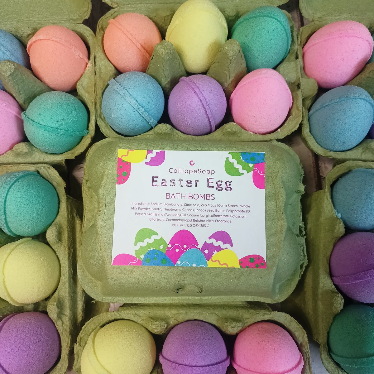 Calliopesoap's tweet photo. Excited to share the latest addition to my #etsy shop: https://t.co/OVBRoGjj2m 
Easter Egg Carton Bath bombs Set of 6, Easter Basket Stuffers | Easter for Kids | Bath Bombs for Easter Baskets 
#easter #bathbombs #handmadegoods #bathfizzies #relaxationgift #eastereggbathbomb https://t.co/himZSoLHnJ