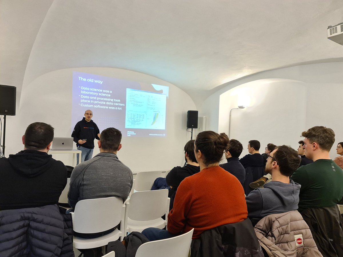 giannirg's tweet image. At #GlobalAIBootcamp Torino, @maurobennici on stage, talking about #azureml, #onnx runtime