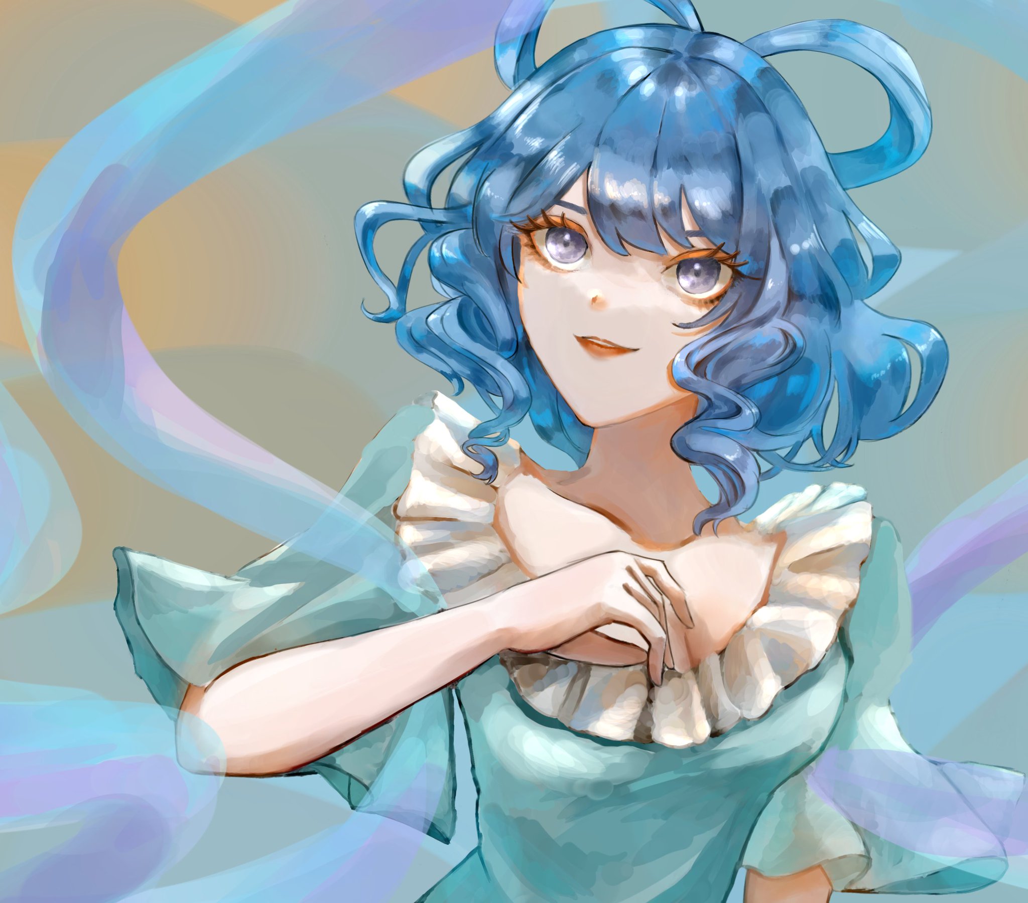 手描きイラスト 同人 東方Project 霍青娥　色紙 同人 手描きイラスト 東方Project 霍青娥 宮古芳香 色紙