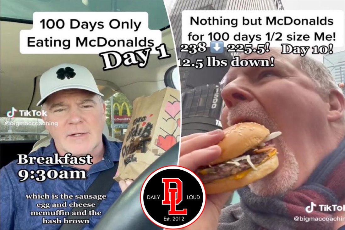 DailyLoud's tweet image. A Nashville man is eating only McDonalds for 100 days to lose weight and says it’s “Absolutely working”