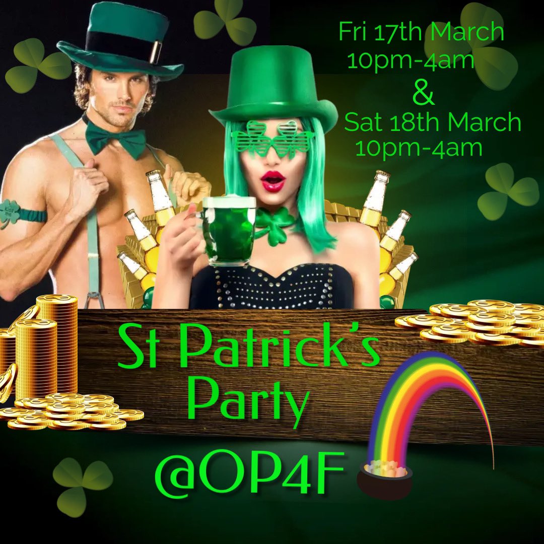 St. Patrick’s Day Celebrations @ OP4F! Cum Join This Sexy Themed Weekend; Open To Current + New Member Couples, Ladies &amp; Gents! BOOK NOW >>> ourplace4fun.com ☘️❤️
