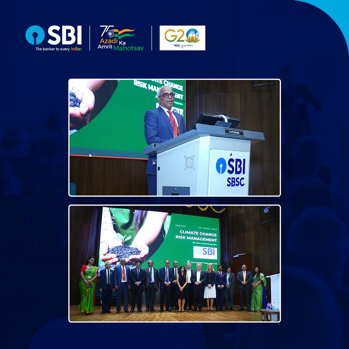 #ClimateChange Risk Experts from Munich Re, S&P Global, BCG and senior functionaries from RBI along with Shri. Ashwini Kumar Tewari, MD (R, C & SARG), State Bank of India, shared their valuable insights and views on building a robust #ClimateRiskManagement culture in India.

#SBI