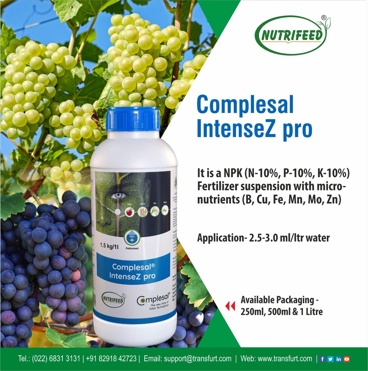 furtichem's tweet photo. #Complesalintensezpro
#TransworldFurtichem #Nutrifeed #Thenewfaceoffoliarfertilization #Complesal https://t.co/kI3vQrhhdL