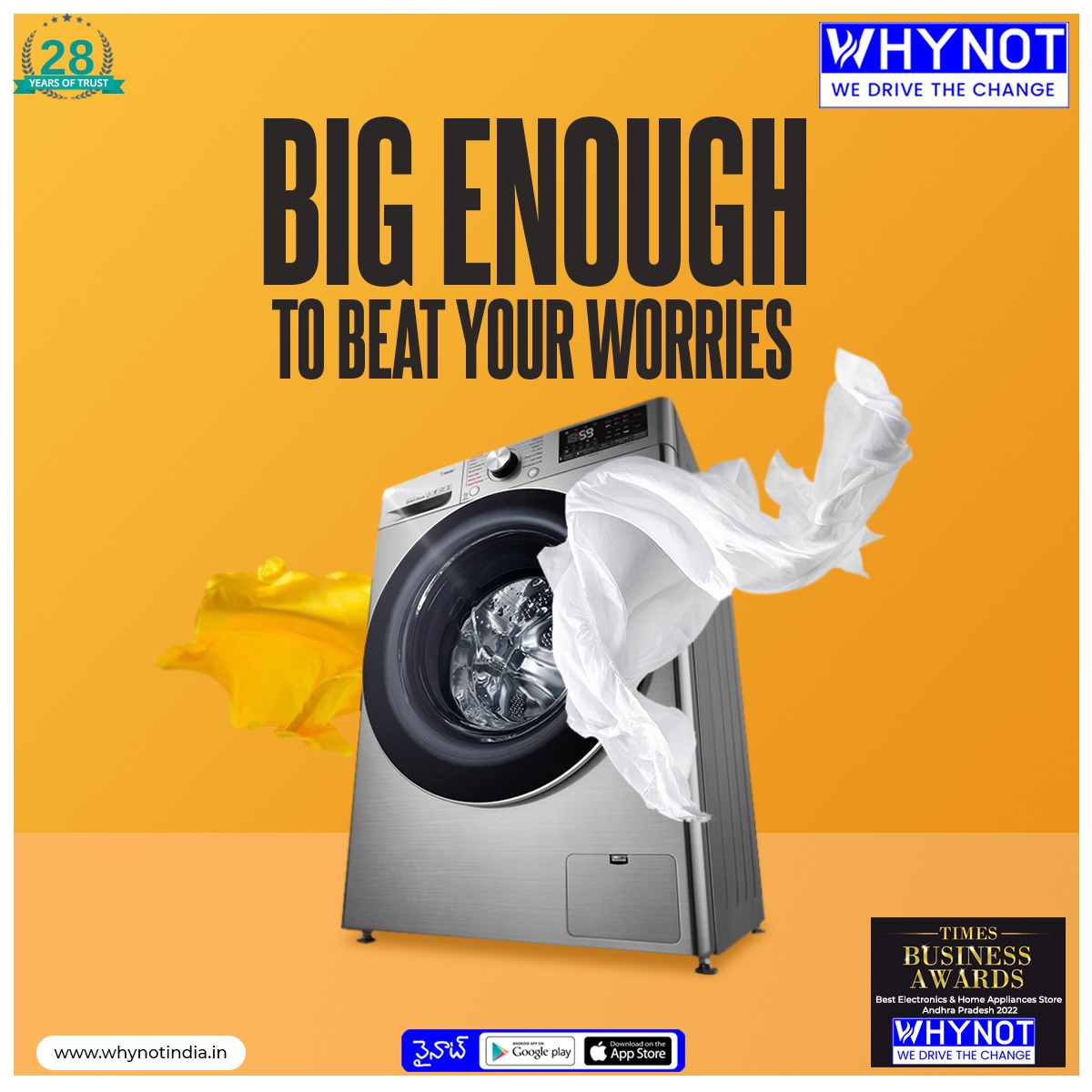 BIG ENOUGH TO BEAT YOUR WORRIES!!!

#whynot #homeappliances #electronicitems #washingmachine #highquality #easywash #washingclothes #outfits #smartwash #available #visitwhynotstore #whynotindia #electronicgadgets