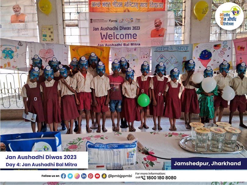 pmbjppmbi's tweet photo. During the Celebration of Jan Aushadhi Diwas 2023, PMBJP organized Jan Aushadhi Bal Mitra and participation of 50 children each in 34 cities across the nation to brief them about benefits of Jan Aushadhi.

#PMBJP #Healthcare #JanAushadhiDiwas2023 https://t.co/zfaCmpo13h