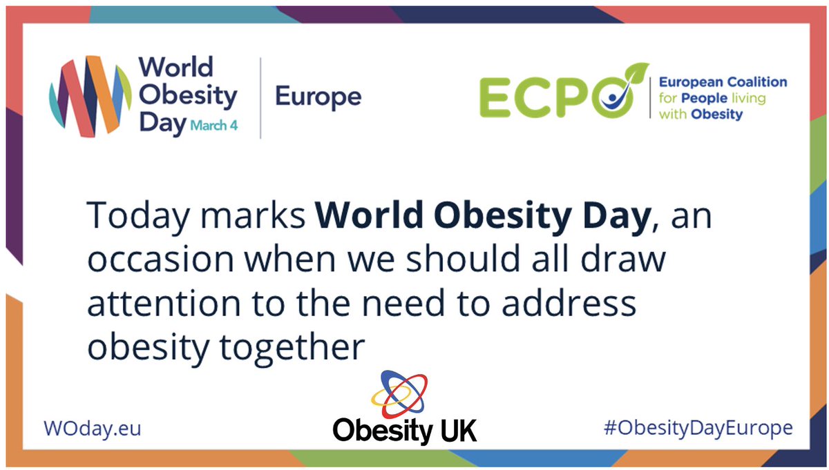 Addressing obesity together is important for many reasons - better access to treatments, reduced stigma to name a few. 
#obesitydayeurope 
#WorldObesityDay