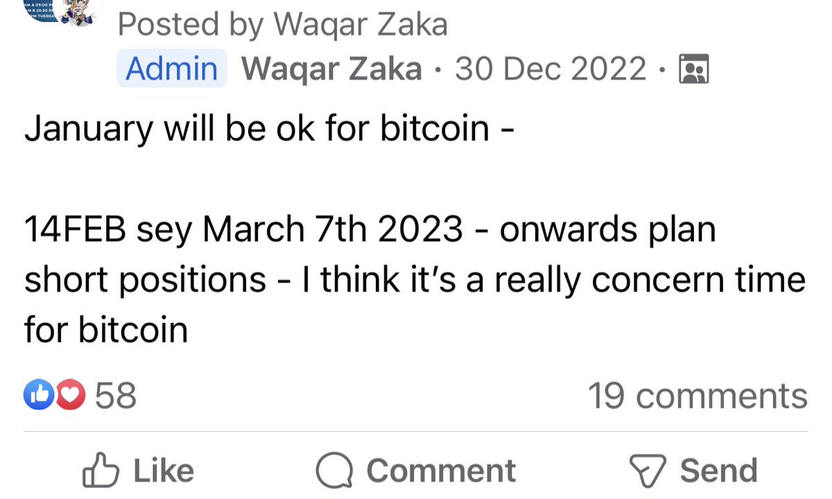 ZakaWaqar's tweet photo. No Youtuber or anyone on internet predicted this 2 months earlier. I predicted this in December 2022. Clear prediction, no two scenario confusion and this played out :) to join WEB3 learning group click here https://t.co/mZaP69Cu4S https://t.co/VVzP4UxA4Y