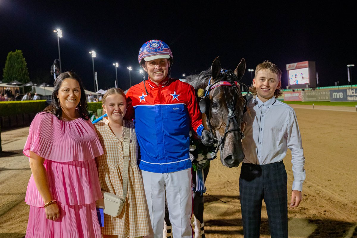 ClubMenangle's tweet photo. Better Be The Best scores an emotional victory in the Group One Slingsby Holdings NSW Derby for @NathanNt121!🥇✨

Congratulations to all connections on this wonderful win!👏 

#CarnivalofMiracles @HRNSW_Harness https://t.co/u7BzbhQnzH