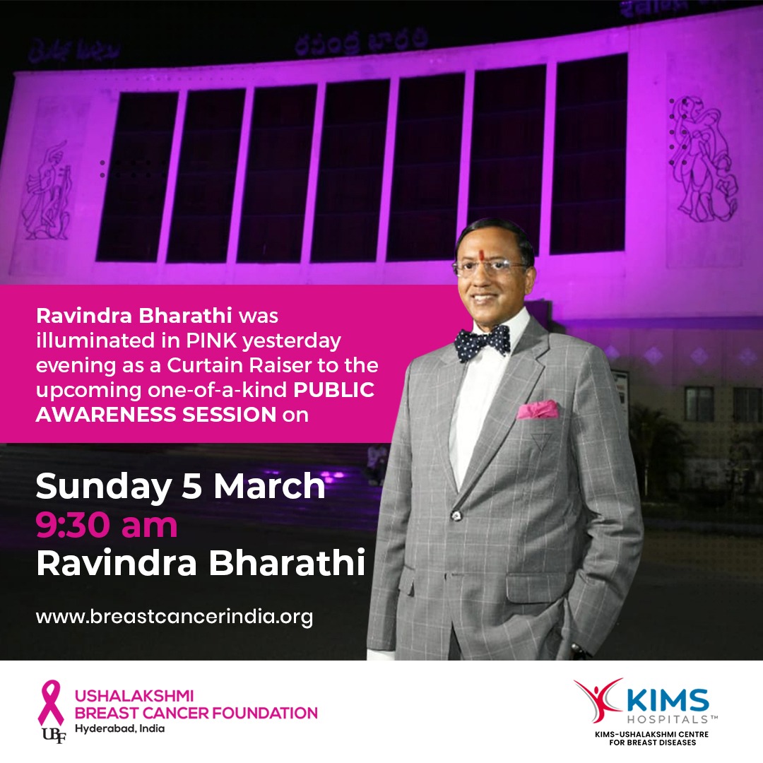 UBF_India's tweet photo. Join us in raising awareness and showing your support for early detection! Yesterday evening, Ravindra Bharathi was illuminated in PINK as a Curtain Raiser to the upcoming one-of-a-kind PUBLIC AWARENESS SESSION  More Information https://t.co/G9CrUSl8rz https://t.co/Mxkf7W68l4