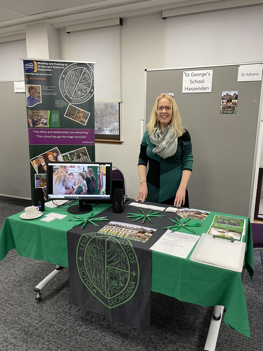 MissB_at_StGs's tweet photo. Out at the Teach in Herts recruitment event….. top effort from the StG’s HR team. https://t.co/0tXXKLG9Us