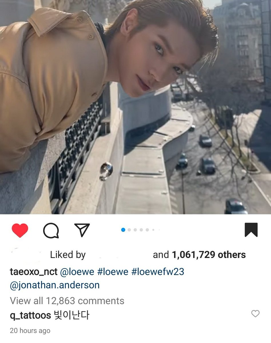 baey0ng's tweet photo. An ongoing THREAD of friends and colleagues supporting #TAEYONG's first international solo fashion gig 🥰🧵:

Dongkyu hyung (@/q_tattoos) commented "It's lit" on his latest #LOEWExTAEYONG post!

Mark liked the post! 🥰 https://t.co/M8R0c9aNys