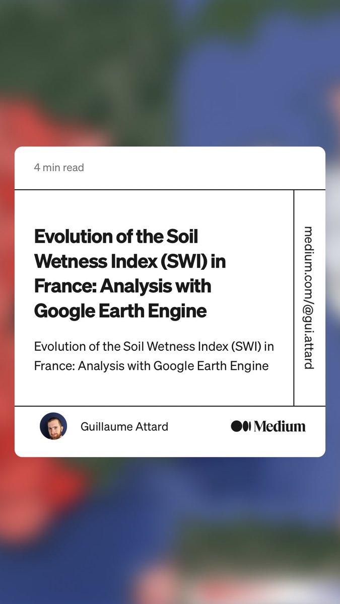 Have a look at our #earthengine analysis of soil wetness index in France over the last 50 years. Spoiler alert: our soils are thirsty… #water #draught #resources #climate