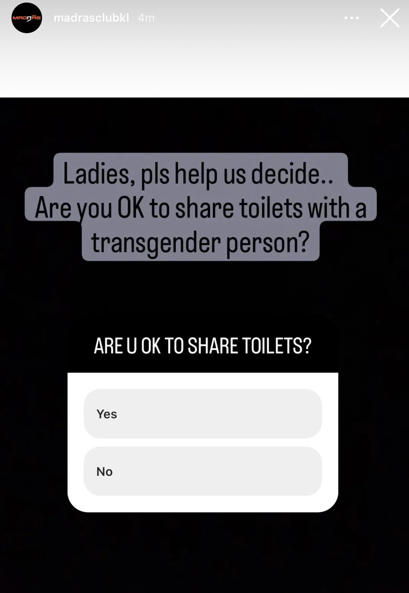 [UPDATE]

Madras just posted this on their story and sent me this message. Their explanation: no unisex toilet in their premises and “past toilet sharing incidents” have made them do this. 

Also put up a poll asking “ladies” to vote on this. Where does one even begin…