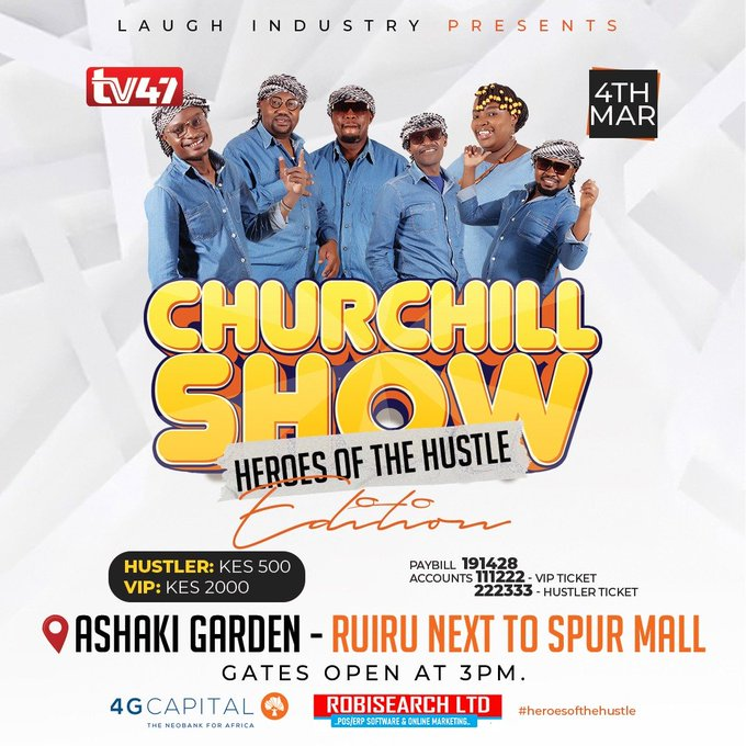 Few Hours  to 3pm lets meet at;ASHAKI GARDENS-RUIRU NEXT TO  SPUR MALL
#ChurchillAtAshakiRuiruLeo
ChurchillShow RuiruToday
DigitallyFit Na Robisearch
Image