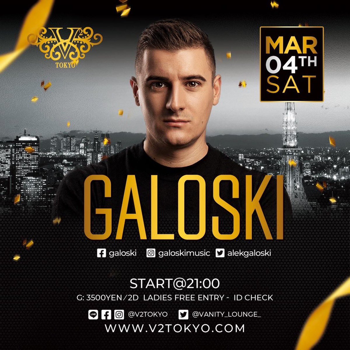 TONIGHT✨いよいよ本日‼️
<a href="/alekgaloski/">Galoski</a> 登場‼️🙌🏻
 #V2TOKYO   #GALOSKI