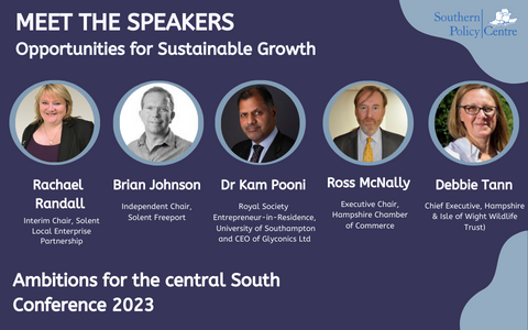 Southern Policy Centre (@policysouth) on Twitter photo #MeetTheSpeakers 
<a href="/HTPRachael/">Rachael.randall</a> talking about @solentlep, <a href="/brianrjohnso/">Brian Johnson</a> talks about <a href="/SolentFreeport/">Solent Freeport</a> 
<a href="/kampooni123/">Dr Kam Pooni</a>  talks about #lifesciences <a href="/RossMcNally6/">Ross McNally</a> talks #business 
@Debbie_Tann talks #sustainablegrowth
Details here ➡️southernpolicycentre.co.uk/ambitions-for-… #MeetTheSpeakers 
<a href="/HTPRachael/">Rachael.randall</a> talking about @solentlep, <a href="/brianrjohnso/">Brian Johnson</a> talks about <a href="/SolentFreeport/">Solent Freeport</a> 
<a href="/kampooni123/">Dr Kam Pooni</a>  talks about #lifesciences <a href="/RossMcNally6/">Ross McNally</a> talks #business 
@Debbie_Tann talks #sustainablegrowth
Details here ➡️southernpolicycentre.co.uk/ambitions-for-…