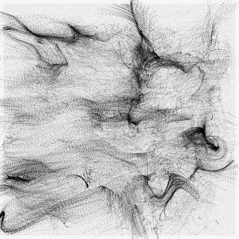"ghosts"
auction starts in about 7 hours on #fxhash

#p5js #javascript #genart #generativeart #nft #tezos #noise #landscape #fields #bw #monochrome