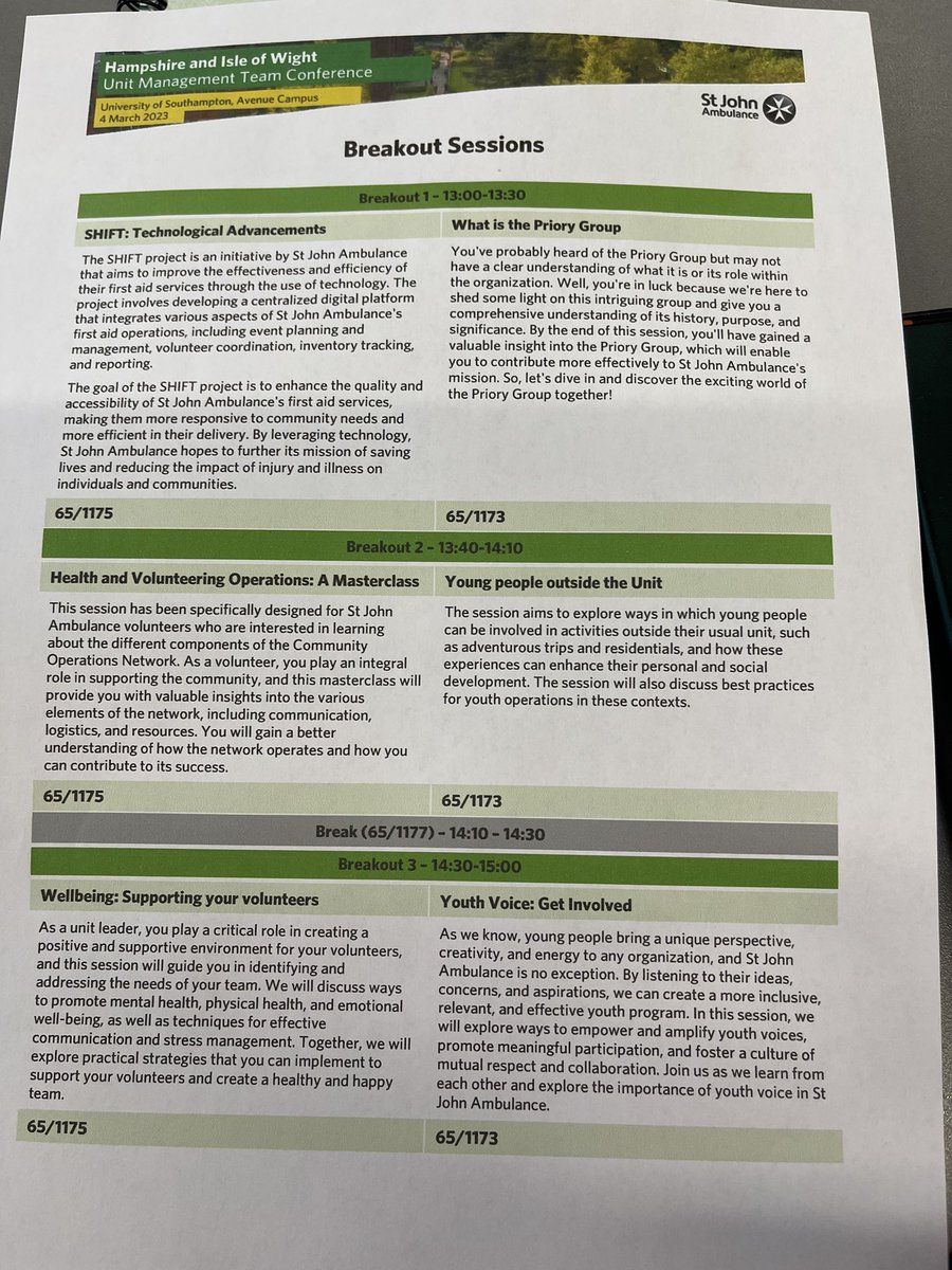 Here at Southampton Uni for a Unit Manager Conference, and exciting agenda planned for today. Starting off with the following ice-breaker. I am probably the only person in the room that has ever……… @SJAIntTraining @makins_carl @EmmaElgerton <a href="/jordandavison/">Jordan Davison</a> <a href="/KatieGoodale89/">Katie Goodale</a>