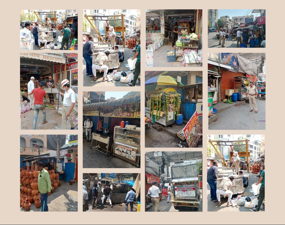 #ROPE Operation at Kummari Basti, Yashoda bylane. Removal of illegal encroachments on footpath