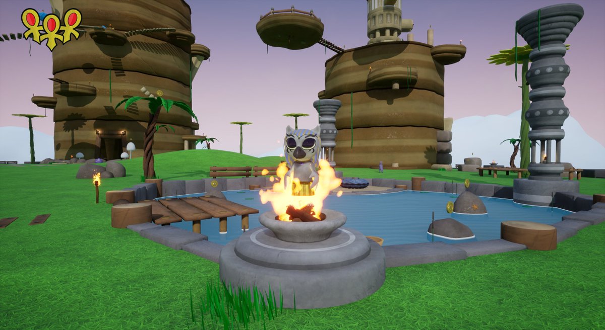 Who likes fried chicken?😛 At the moment Jahto is immune to fire, don't know yet if I should change that, since fire is mainly for decoration purposes.
#gamedev #indiegames #solodev #3dplatformer #collectathon #ue4 #madewithunreal #wip