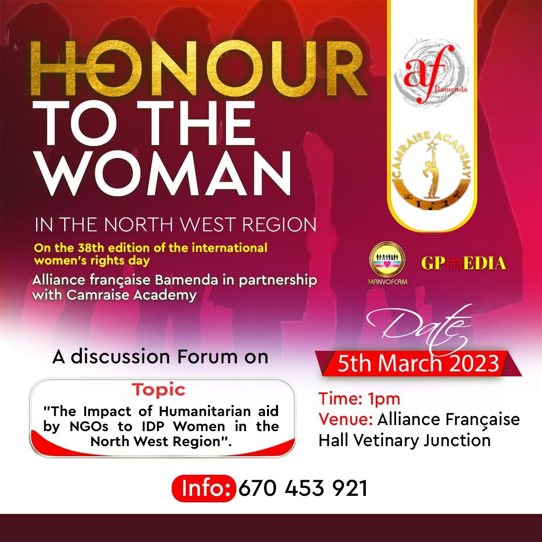 Join us this Sunday in a Discussion forum as we celebrate the Woman... looking forward seeing you there, come alongside with a friend...let's reflect together...

<a href="/UNOCHA/">UN Humanitarian</a> <a href="/EmmanuelMacron/">Emmanuel Macron</a> <a href="/ManvofcamV/">Mandela Volunteers Foundation</a> <a href="/PCCPeaceOffice/">PCC Peace Office</a>