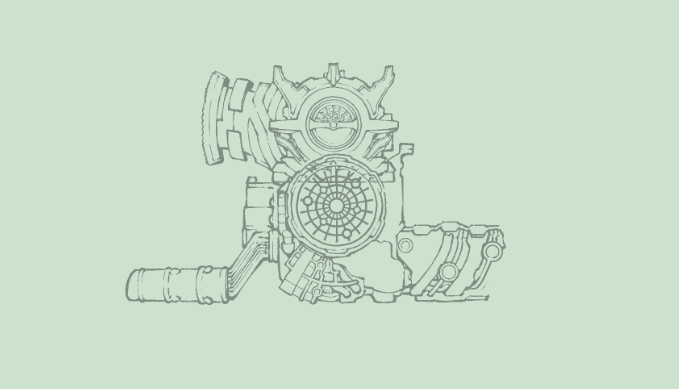 no humans monochrome simple background green theme lineart robot gears  illustration images