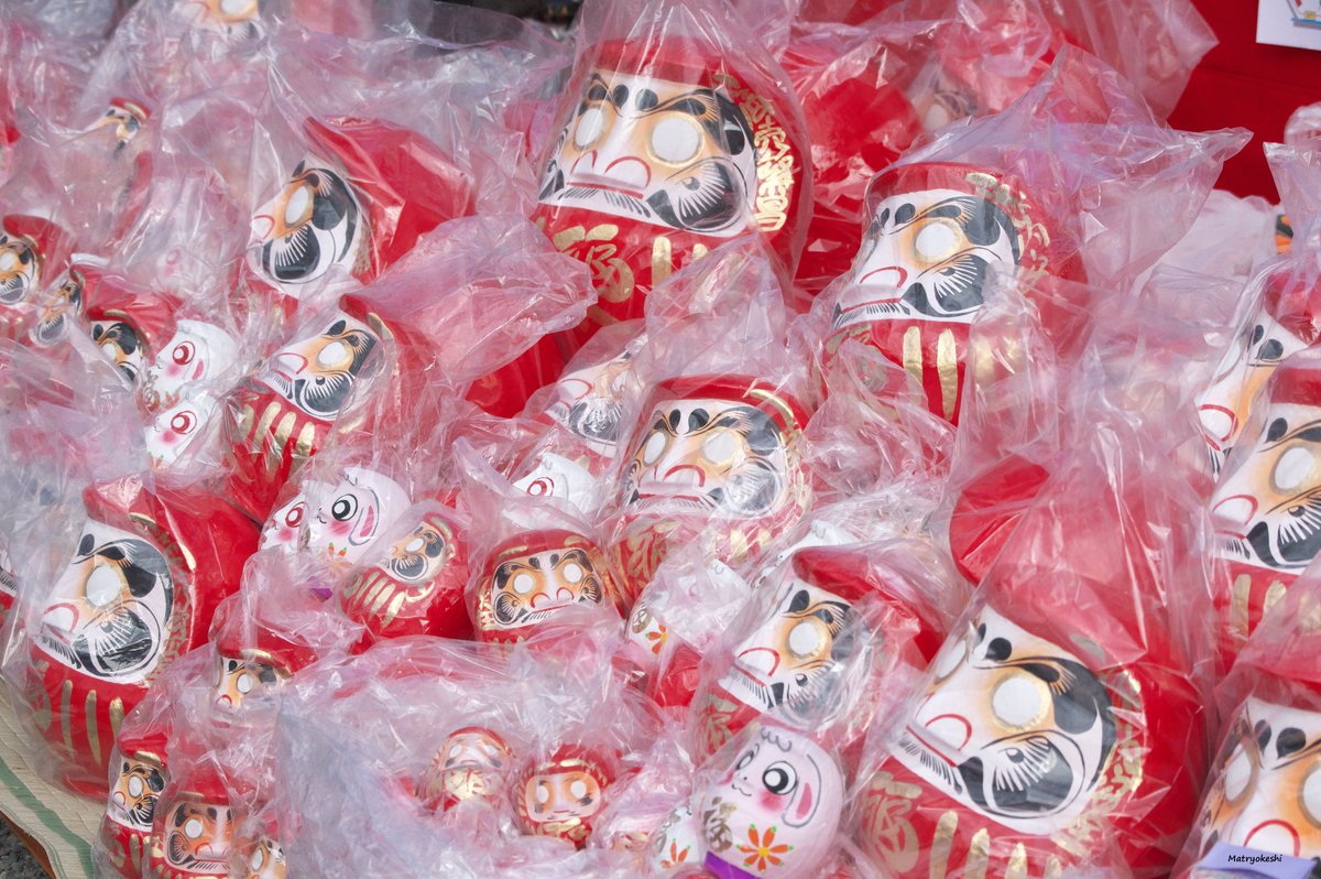 Matryokeshi's tweet photo. Jindaiji Temple Daruma Doll Fair in Tokyo, Japan 🙏#だるま #だるま市 https://t.co/zEwkrONRKG