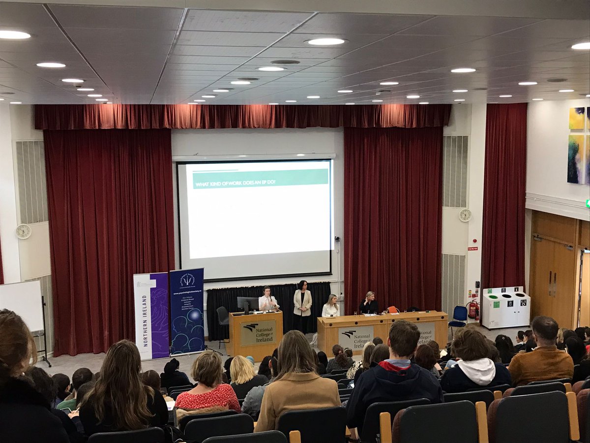 Dr Caitriona Martyn &amp; Gráinne McDonnell from PSI's Division of Educational #Psychology speaking to attendees at the #PsychCareers event this morning.

#psychology #PSIcareers #PsychologyNCI #jobfairy