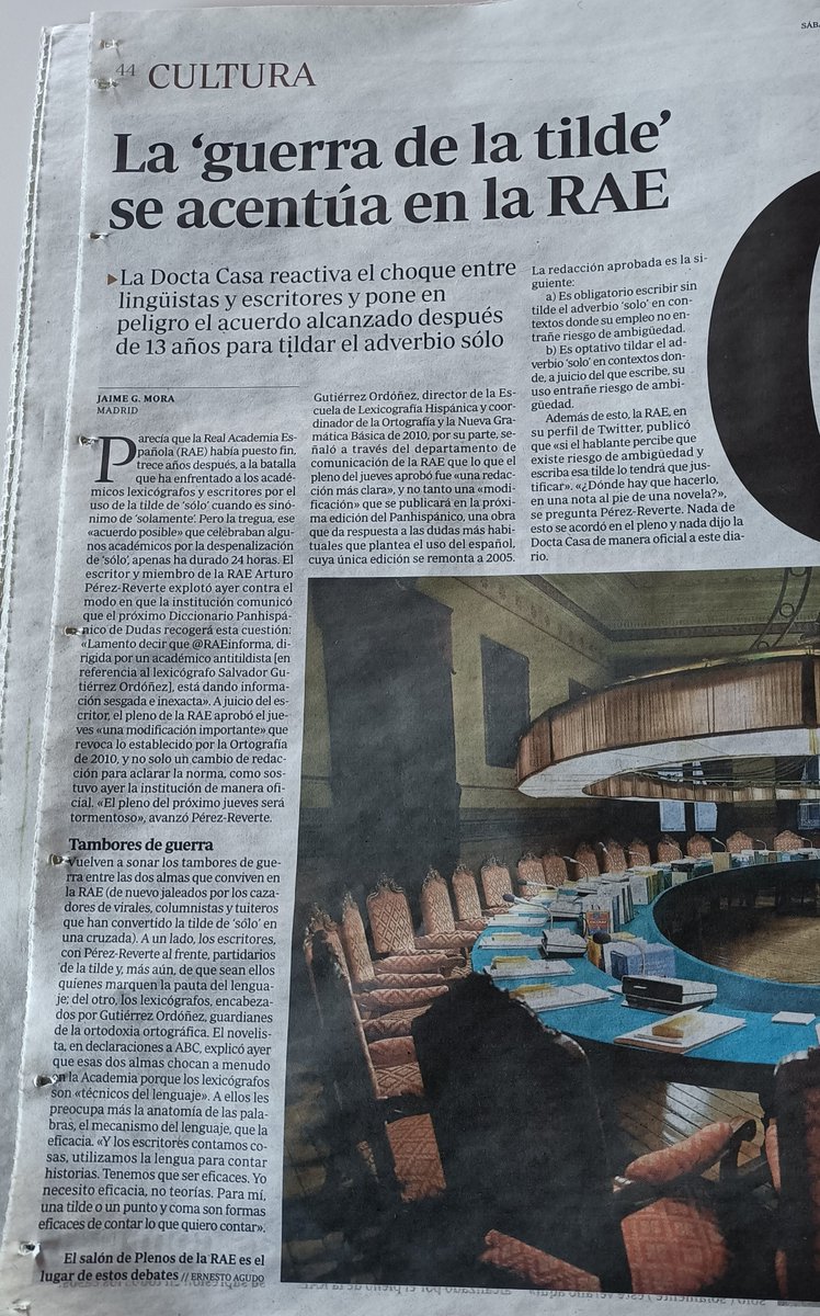 perezreverte's tweet photo. Lo de la tilde, muy bien contado. https://t.co/lnHByojzJb