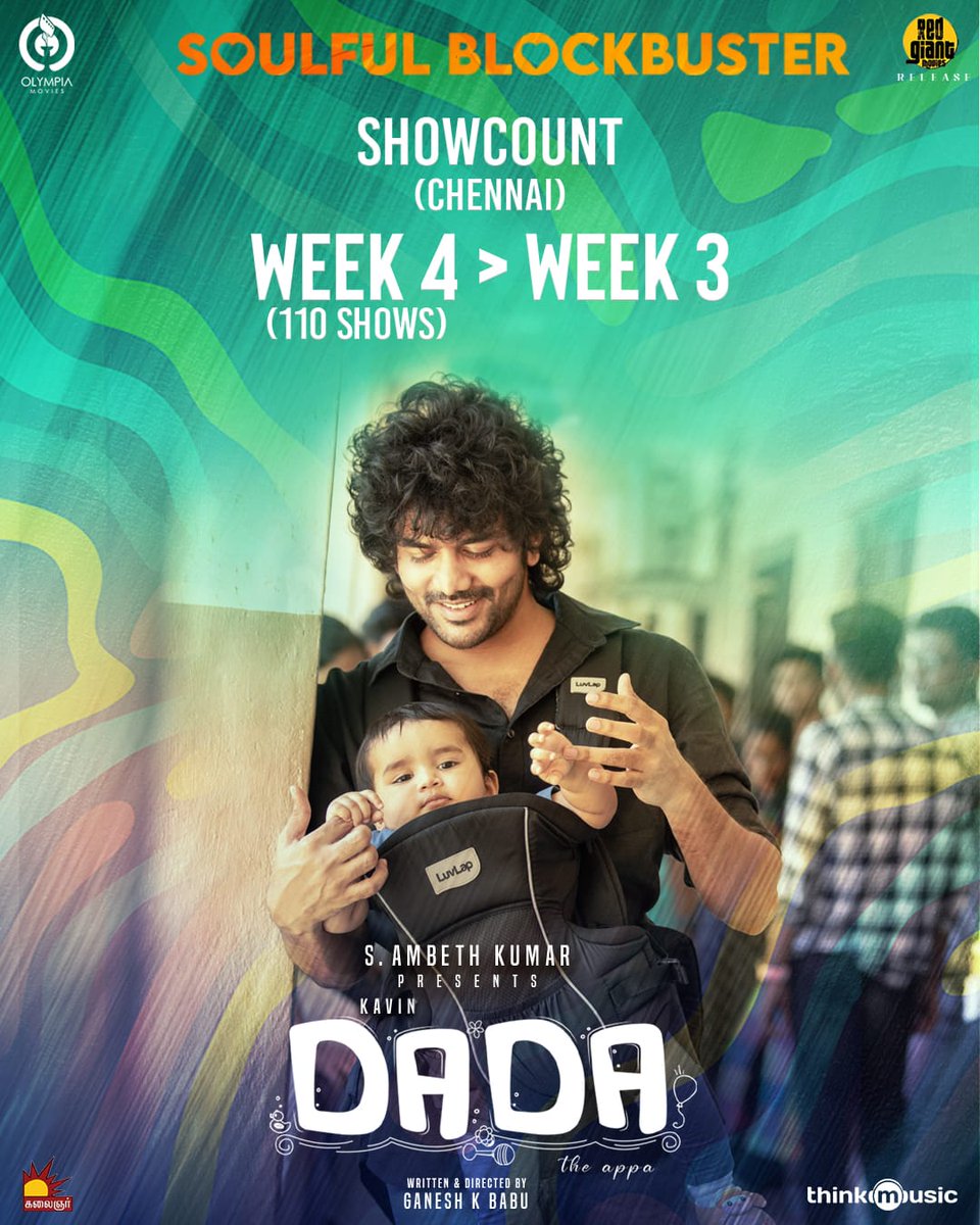 #DaDa Idhu Blockbuster Illa... Adhukkum Mela 🔥 Shows Getting Increased Week By Week. Week 4 > Week 3 👏💥 #Dada ♥️ @Kavin_m_0431 ✌️