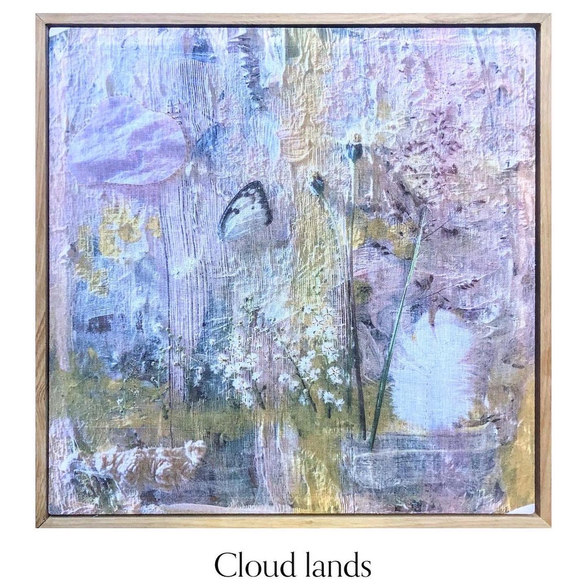 MandalouAu's tweet photo. It’s fantastic to see these two pieces up on the wall with other stunning small works at Aspire Gallery 💓 #cloudlands was one of my #nftart pieces from the #wovengardens collection. Here it’s printed on linen and hand embroidered with silver thread #nftcommunity #textileart https://t.co/prjbl9MTNe