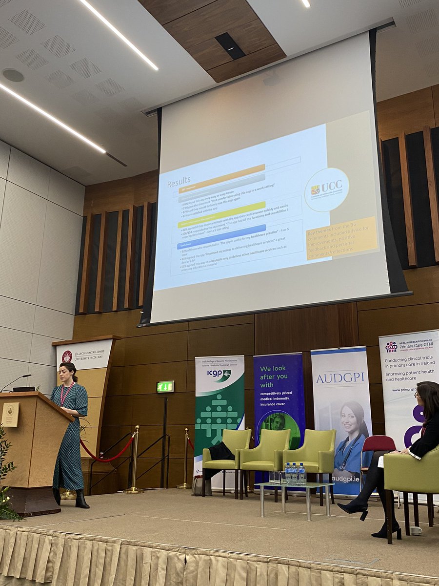 4th year GP registrar Dr Caroline Burke presenting her research on GPs experiences of using the DermaBuddy health app 
#AUDGPI23 

<a href="/BallySnr/">Paul Ryan</a> <a href="/IrishAssocDerm/">Irish Dermatologists</a>