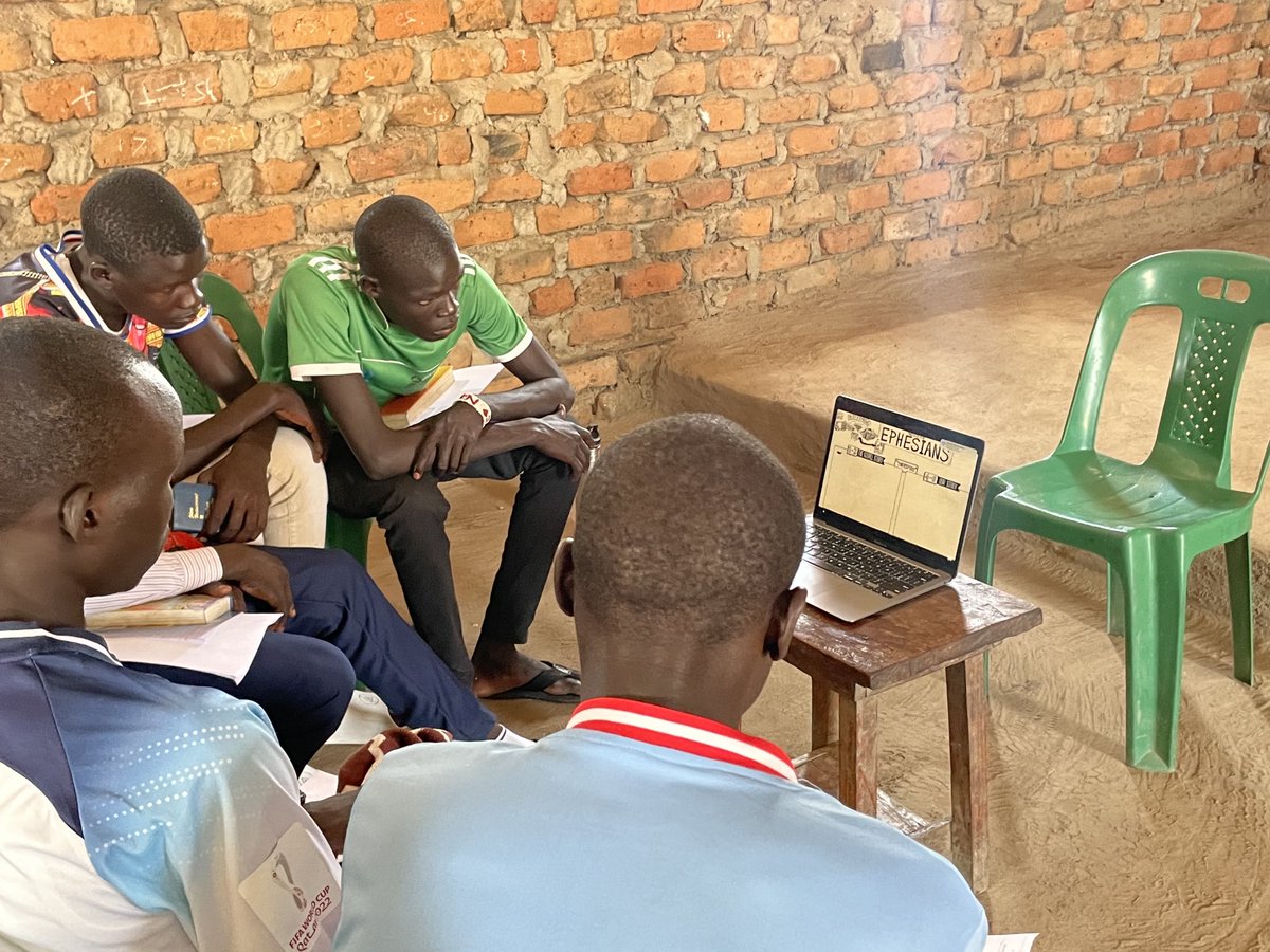 Today we studied the book of Ephesians In Juba Arabic! It is the only book of the Bible translated to Juba so far! The group loved it so much & are excited to preach with it on Sunday! Overwhelming feeling of being on the front lines with the latest tool! #BibleTranslation #DLPI