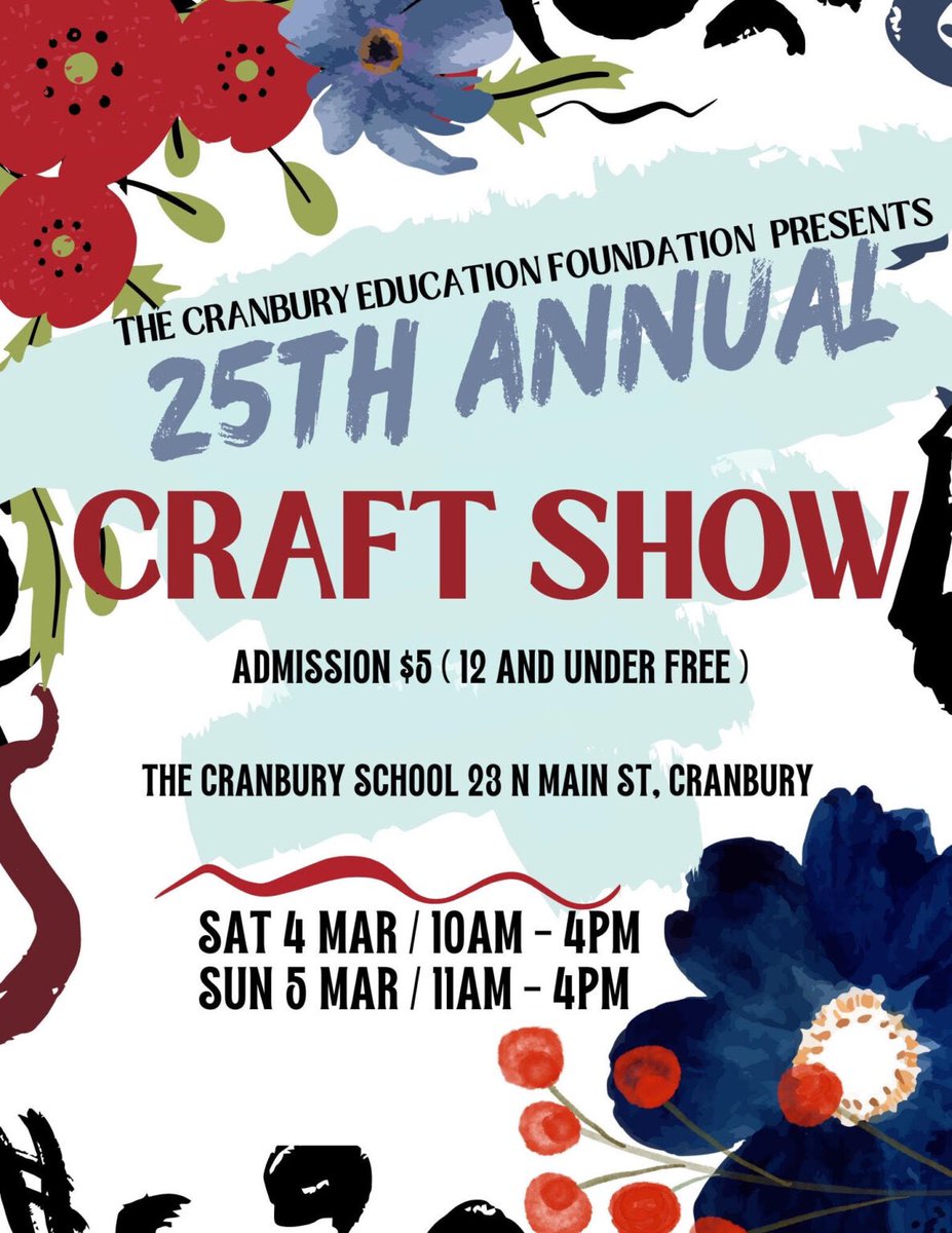 So I am told this is the best craft show around! Can’t wait to be there and a huge shout out to the CEF and all the volunteers that make it happen!! #cranburyschoolpride