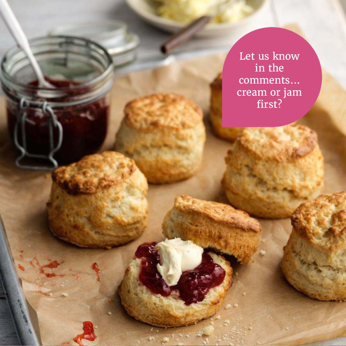 What does your afternoon tea look like? Afternoon tea is the most common tea party and usually consists of tea, a selection of finger sandwiches, scones with clotted cream & jam and petite desserts. All made in the Thermomix, of course! Question is, cream or jam first?