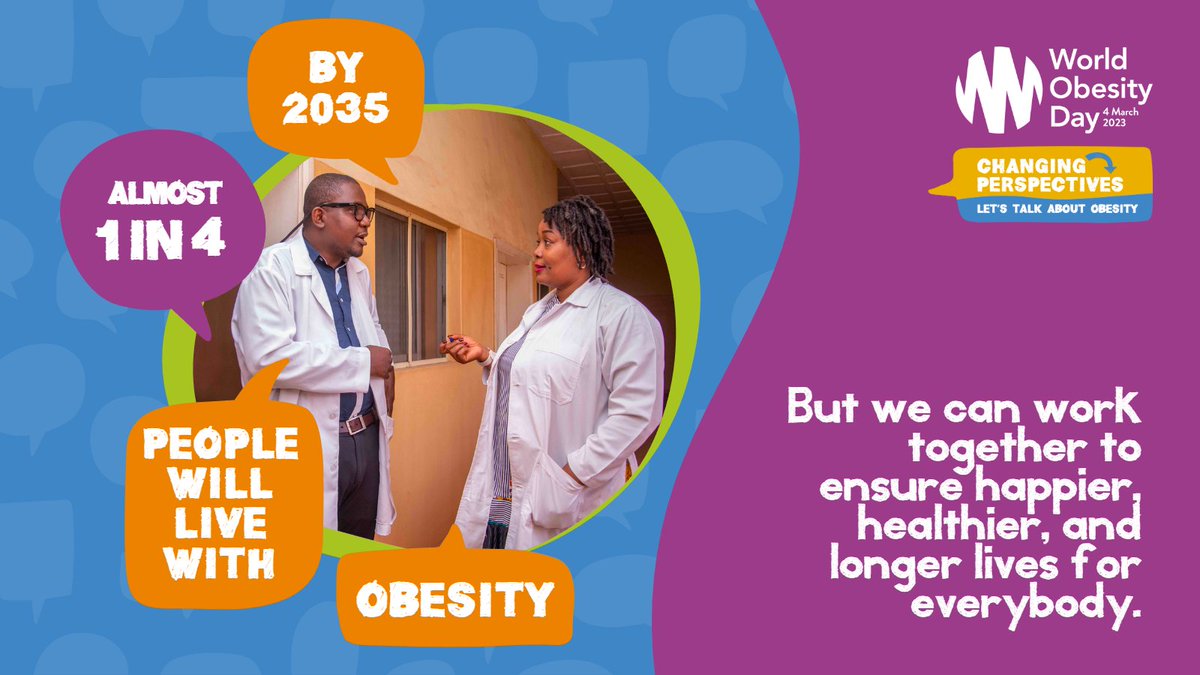 1.9 billion people are predicted to be living with overweight by 2035 - one target we want to miss!

To make a difference this #WorldObesityDay ⭕, we need to have conversations to change outdated perspectives, correct misconceptions and end stigmas. #LetsTalkAboutObesity