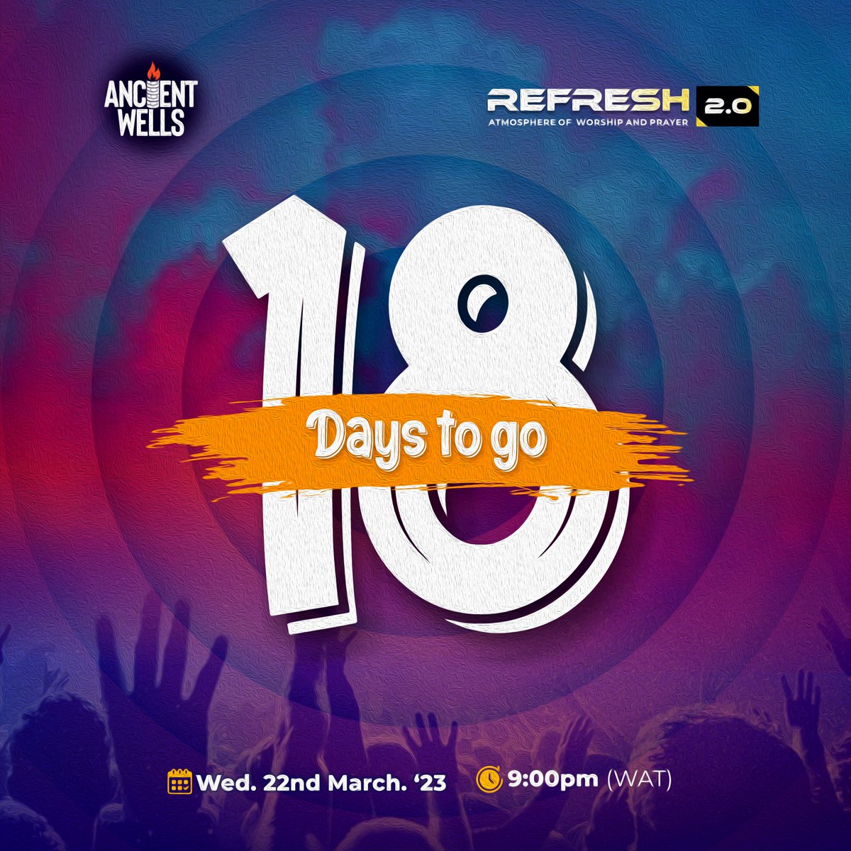 Ancient_Wells's tweet photo. *ANCIENT WELLS REFRESH 2.0*
*18 days to go!!!*
#Ancientwells
#Ancientwellsrefresh
#PastorSegunOduyebo
#Apostlefemilazarus
#ExpectedEnd
#WorshipandPrayer https://t.co/iHM4xlPmI4