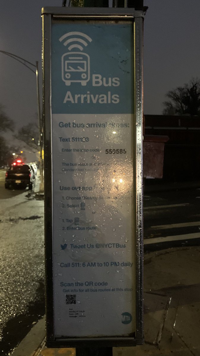 WPIX11AE's tweet photo. This used to be a TIME TABLE. But, the @MTA &amp; @NYCTBus decided giving people a way to plan their trips was a bad idea. So, now I’m standing in the rain, for the last 25 minutes. The bus on the site tracker? Disappeared. Guidance, that’s all I want. A way to be able to PLAN ahead. https://t.co/xOYR197X2s