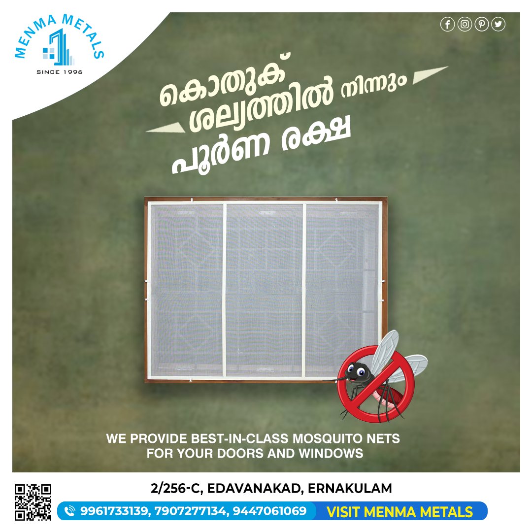MenmaMetal's tweet image. Our mosquito nets are designed to keep mosquitoes and other insects at bay while providing a comfortable and breathable sleeping environment.  

#menmametals #Home #mosquitonet #aluminium #mosquitocontrol #mosquitorepellent #nets #mosquitonetwindow #mosquitonets #windownet