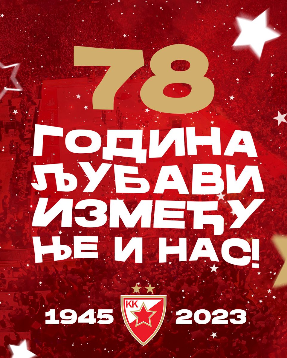 kkcrvenazvezda's tweet photo. Naša porodica, jedna od najmnogobrojnijih i najuspešnijih na svetu slavi 78. rođendan. 

Zvezdo, srećan ti rođendan! 🔴⚪️

#kkcz #CrenoBelaPorodica #WeAreTheTeam https://t.co/PpKa76nf09